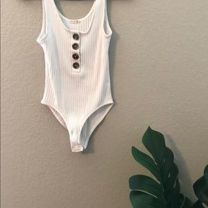 White button up bodysuit